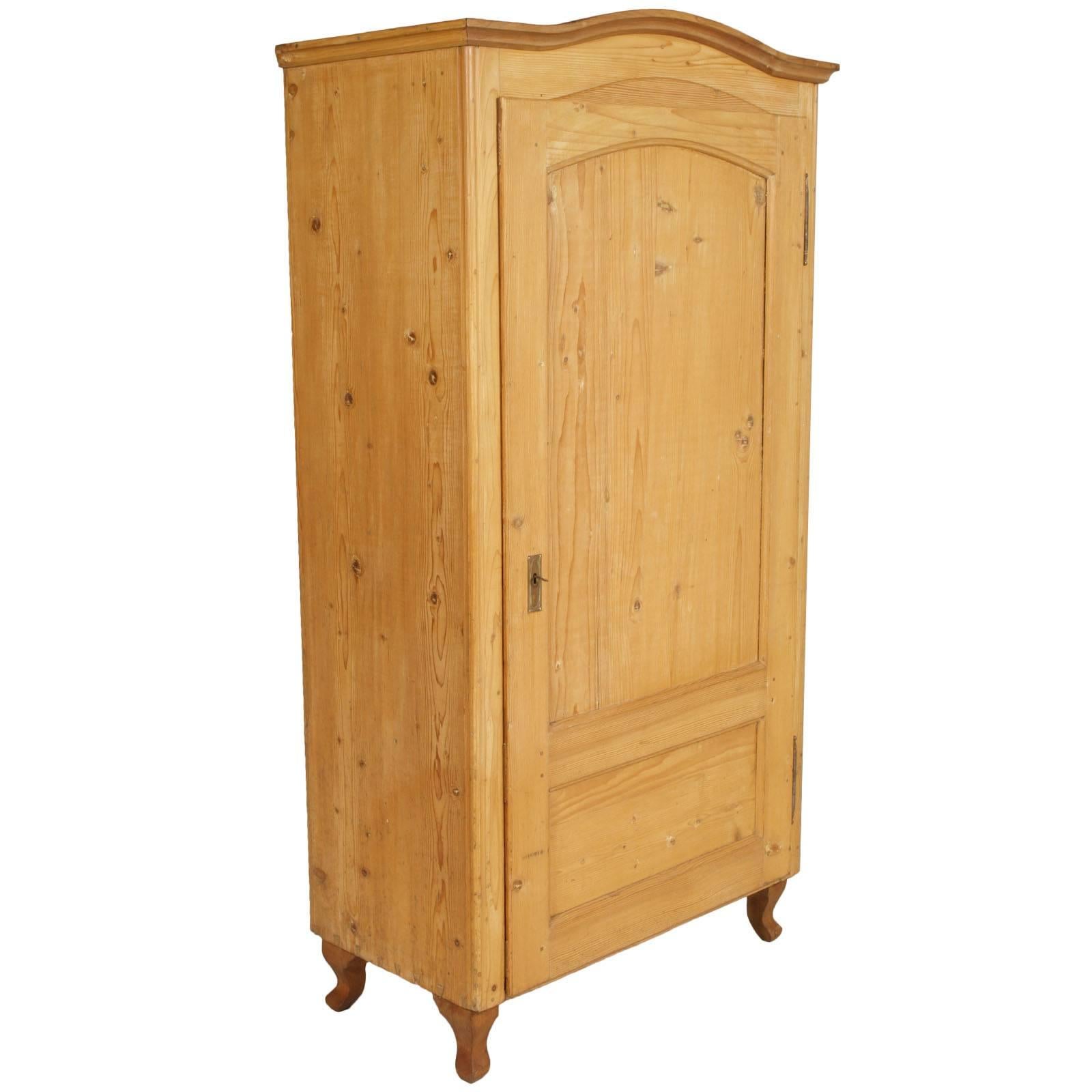 Late 18th Century Biedermeier Wardrobe Armoire, in Bleached Larch, Wax Polished For Sale
