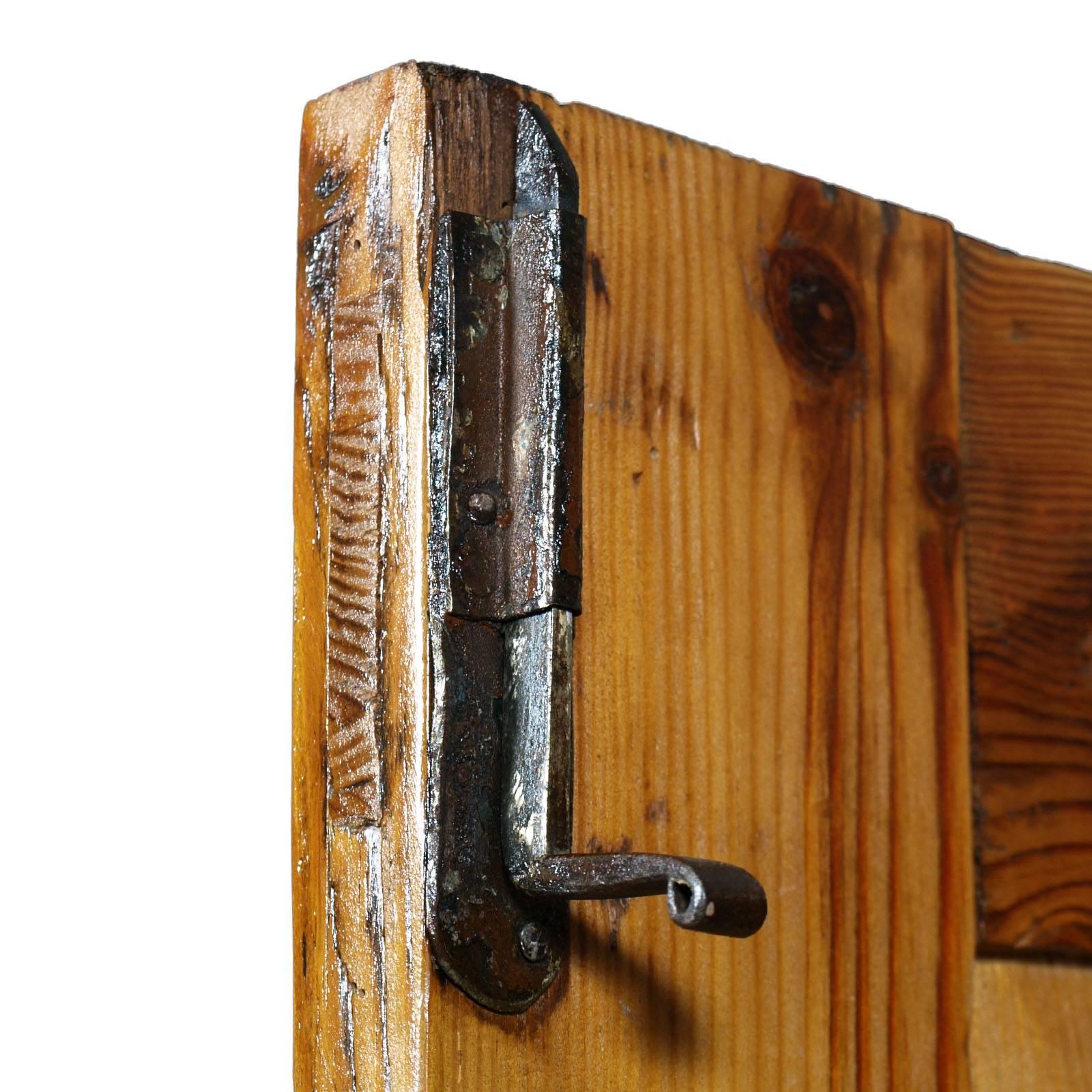 19th Century Austrian Tyrol 1860s Wardrobe Cabinet Cupboard in Solid Wood Polished to Wax