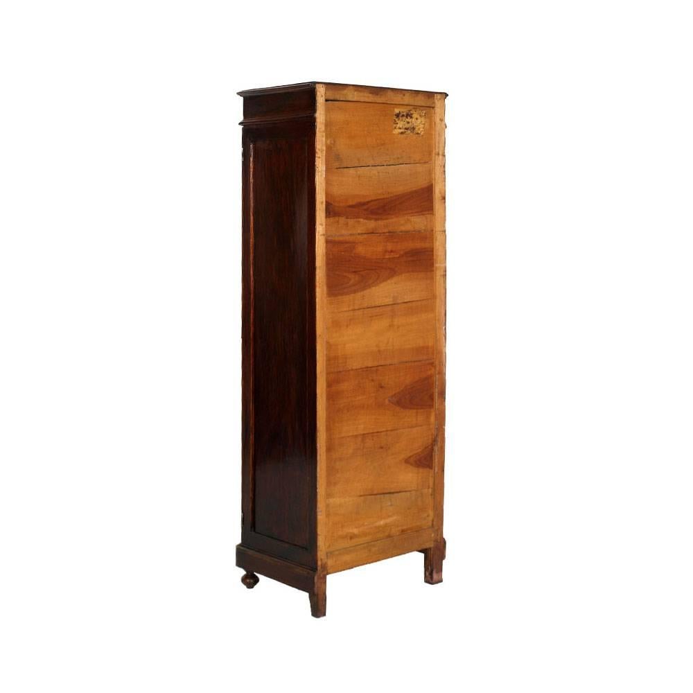 Lacquered Mid 19th Century Bookcase Display Cabinet in Walnut Restored Polished to Wax For Sale