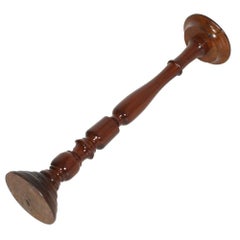 Mid-Century Modern Pedestal Column in Walnut Turned Polished to Wax