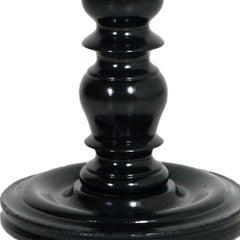 Sgabello moderno di metà secolo in noce ebanizzato tornito in stile Art Deco