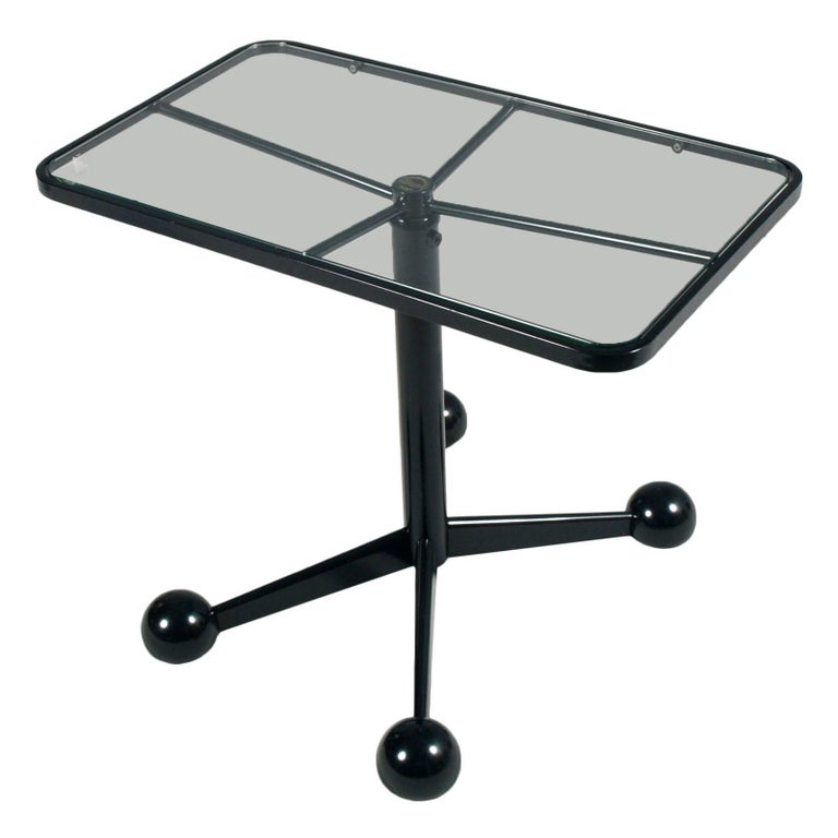 Modern Bar Cart or Side Coffee Rolling Table Adjustable Height Design