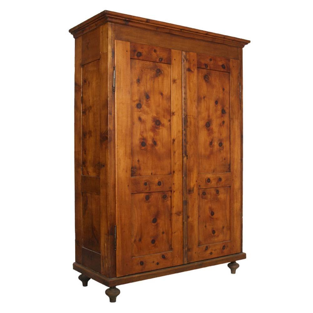 18th Century Country Tyrolean Larch Cupboard Wardrobe Restored and wax-polished 