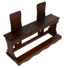 19th Century Wedding Kneeler Bench in Solid Wood Restored and Polished to Wax