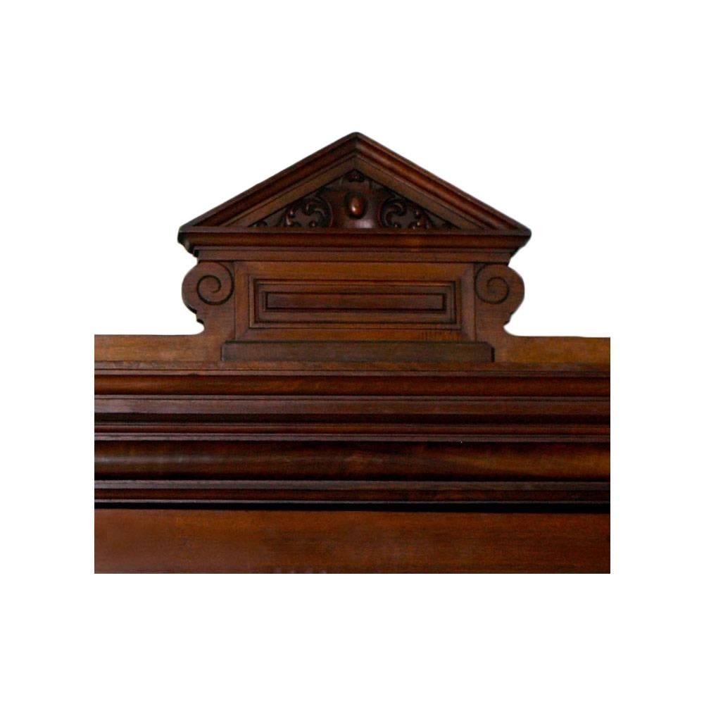 Neoclassical Revival Neoclassic Wardrobe Bookcase, All Solid Walnut, Burl Walnut and Oak Interior For Sale
