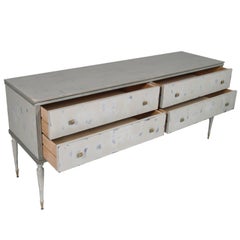 Mid-Century Modern Dresser Cabinet Shabby Chic, Hand-Painted