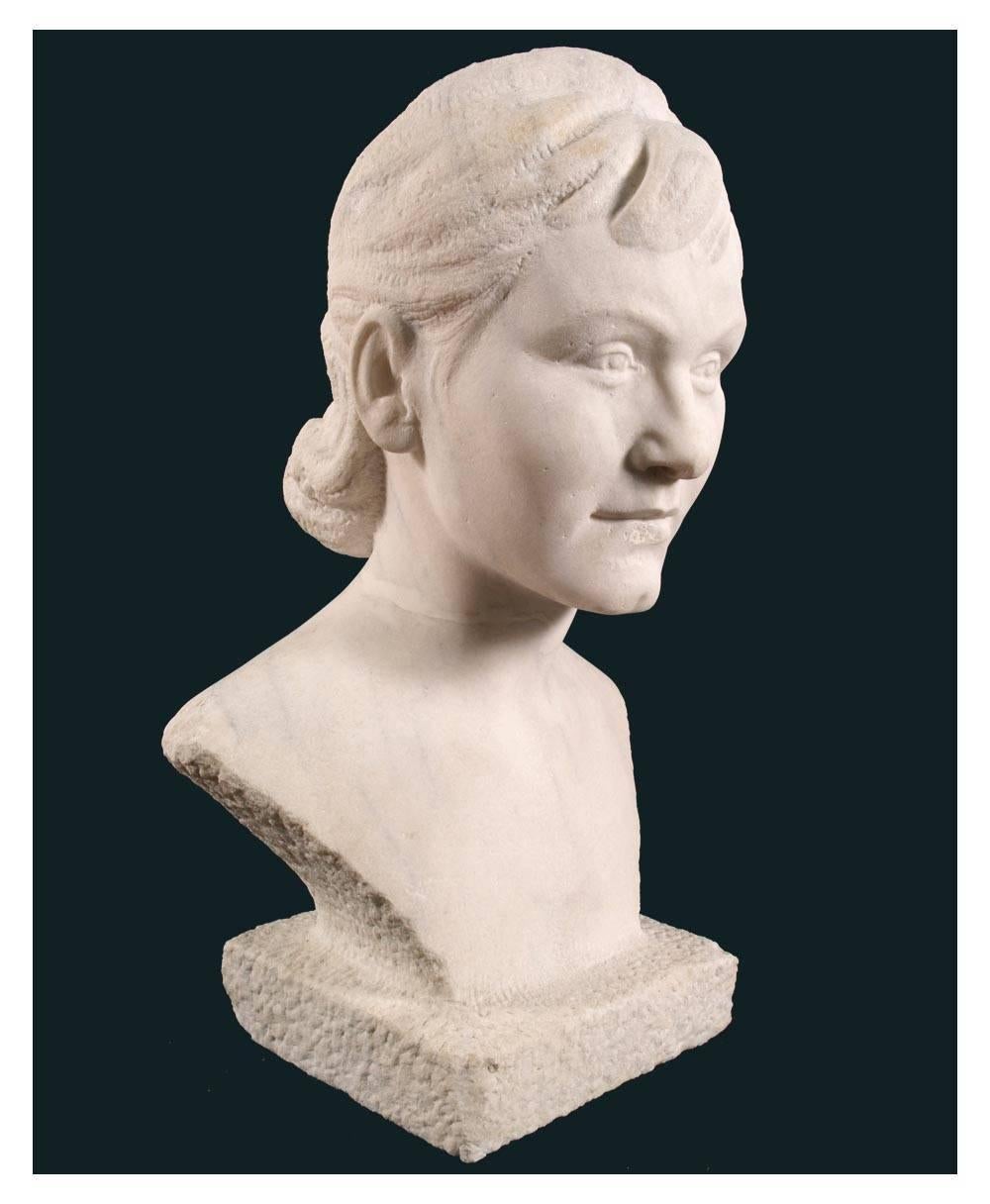 Classical Roman Bust Eleonora Duse Attributable Sculptor Arrigo Minerbi Villa Callas Sirmione For Sale