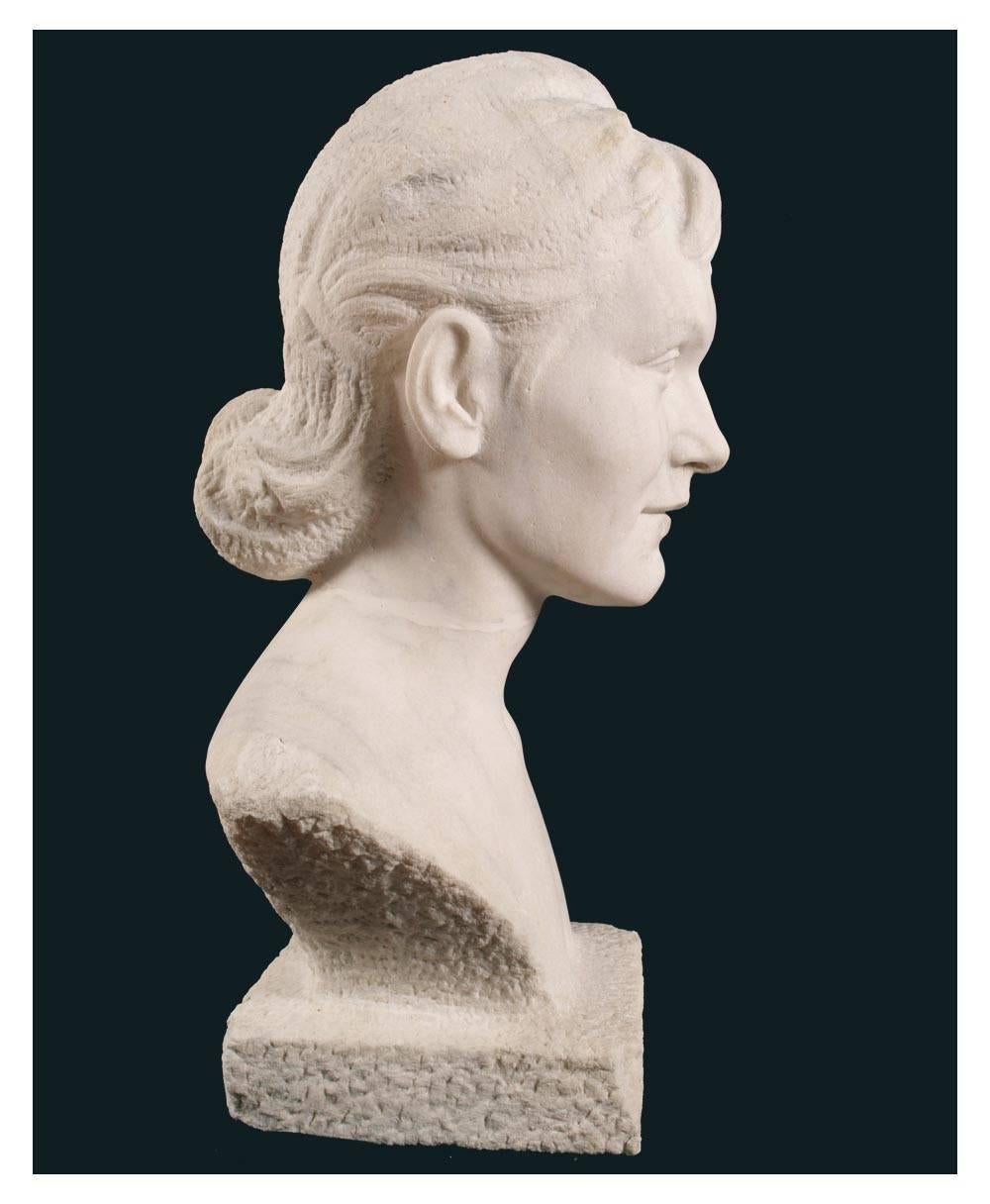 Italian Bust Eleonora Duse Attributable Sculptor Arrigo Minerbi Villa Callas Sirmione For Sale