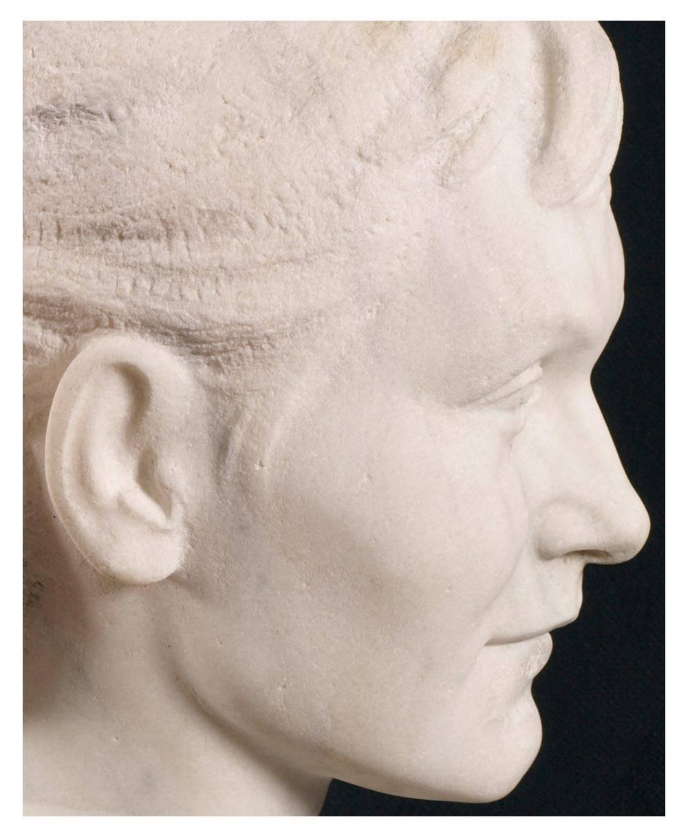 Hand-Carved Bust Eleonora Duse Attributable Sculptor Arrigo Minerbi Villa Callas Sirmione For Sale
