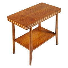 Mid-Century Modern Coffee Side Table in Blond Walnut, Ico Parisi Style, Restored