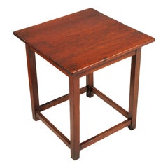 Antique Old Country Small Table or Side Table, Solid Larch Restored and Finished to Wax