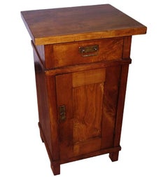 1890s Country Tyrolean Nightstand, Art Nouveau, Solid Cherrywood, Restored