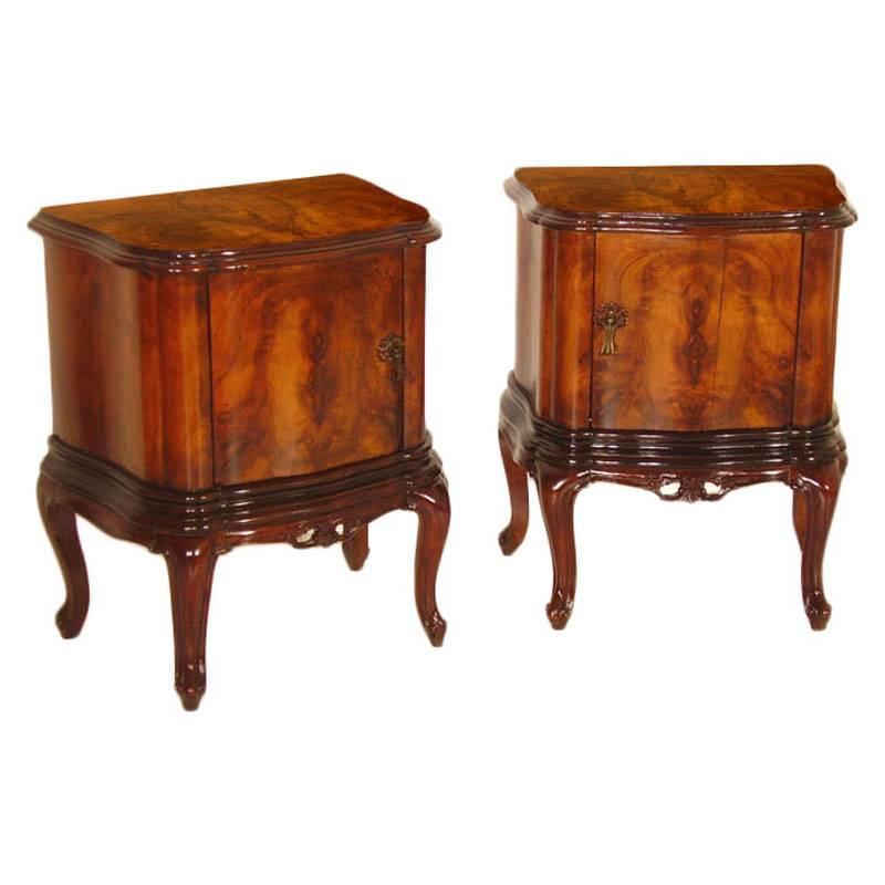 Early 20th Century Pair of Venetian Baroque Naightstands For Sale