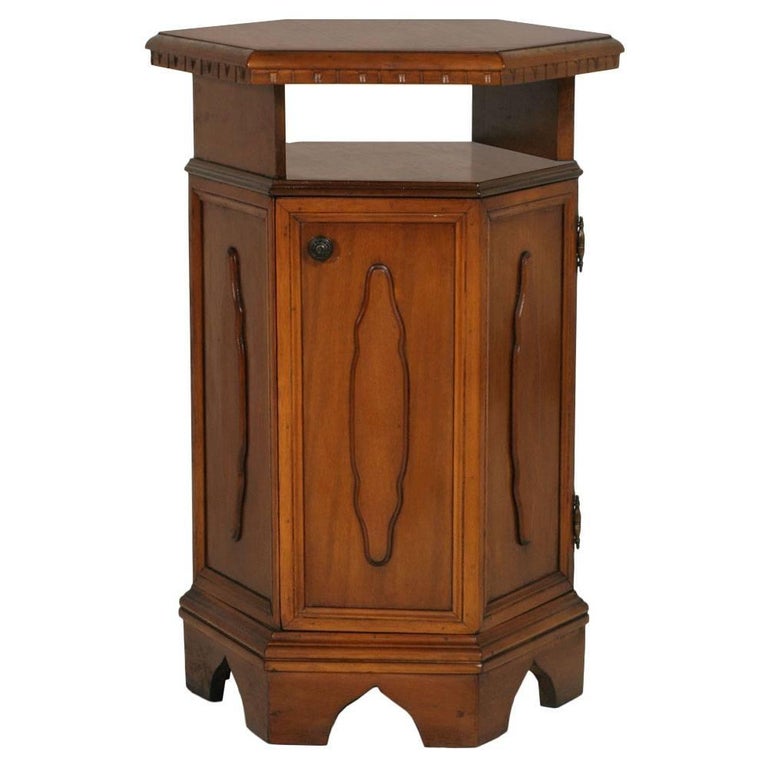 Midcentury Tuscany Renaissance Cabinet, Bedside Table, Walnut Polished to Wax For Sale