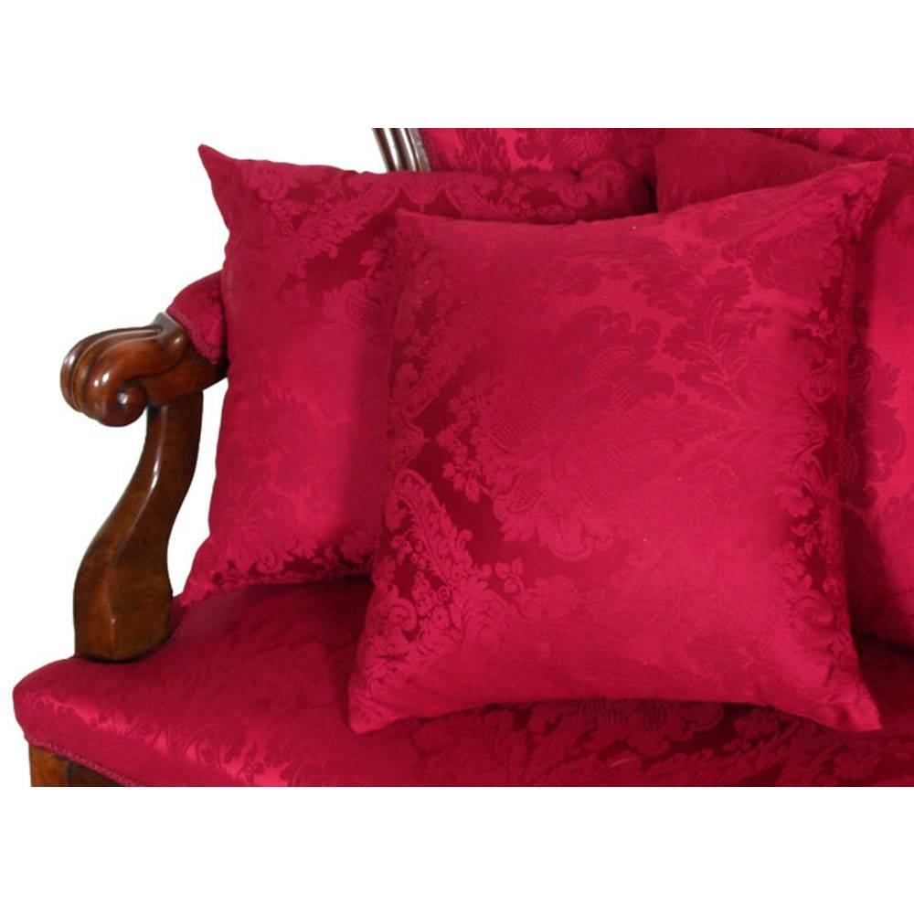 Italian Last 19th Century Louis Philippe Red Sofa Mario Bevilacqua's Fabric