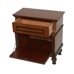 Italian Mid-Century Modern Cabinet, Nightstand Renaissance , Walnut and Mahogany