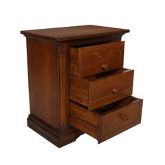 1930s Neoclassic Small Cabinet Chest of Drawers Nighstand Walnut  Wax Polished