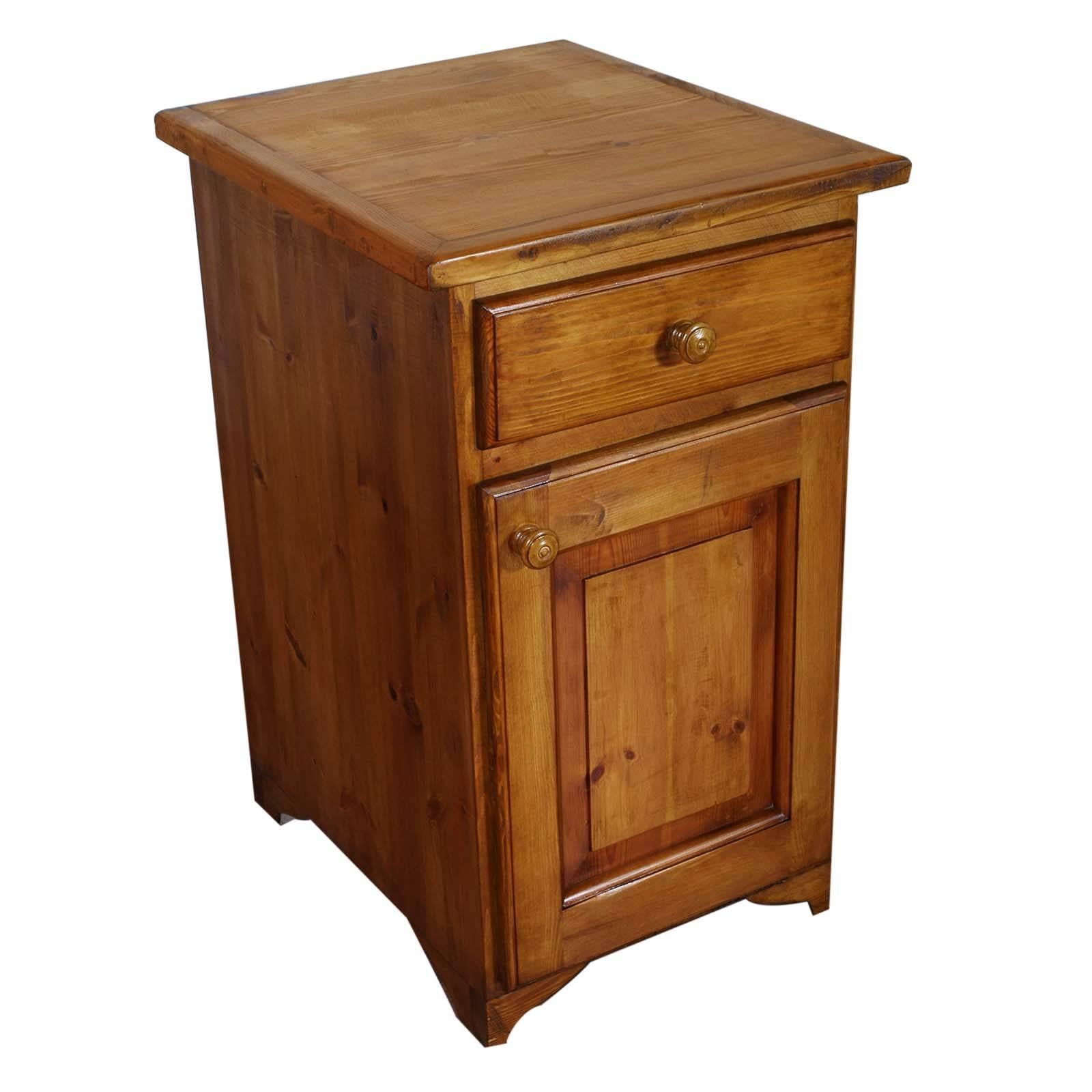 Late 19th Century Austrian Country Rustic Cabinet Nightstand, Larch, Restored