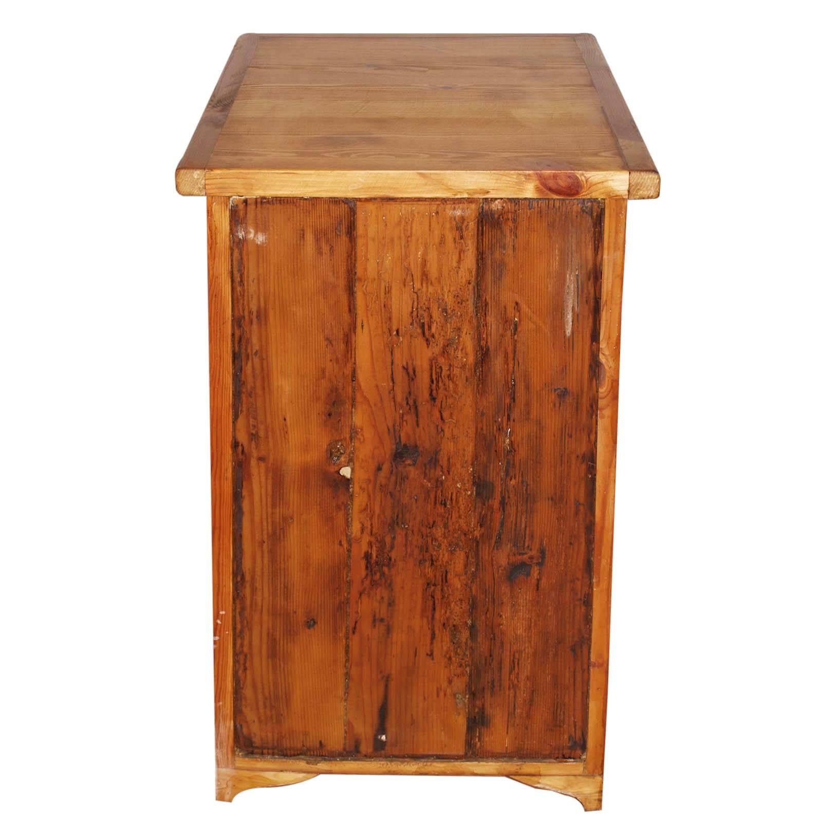 Late 19th Century Austrian Country Rustic Cabinet Nightstand, Larch, Restored 2