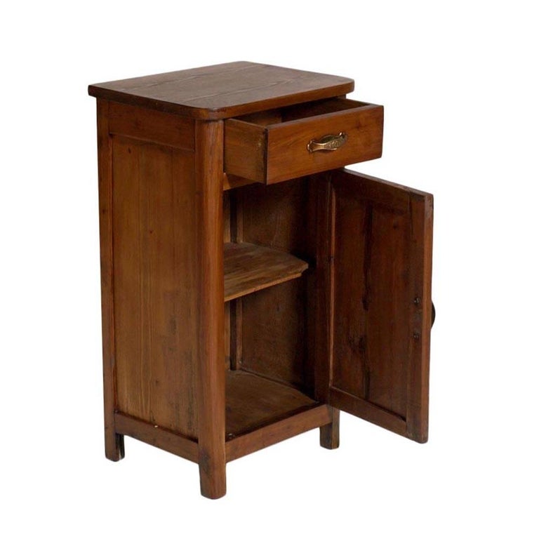 Early 20th Century Tyrol Country Nightstand in Walnut, Restored