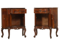 Venetian Baroque Nightstands Burl walnut with Inlay by Testolini & Salviati