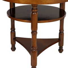 Italian Mid-Century Art Deco Side Round Table in Walnut Restored Polished to Wax