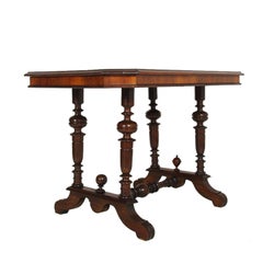 Mid-19th Century Neoclassic Coffee Centre Table Walnut, Burl Walnut, Restored