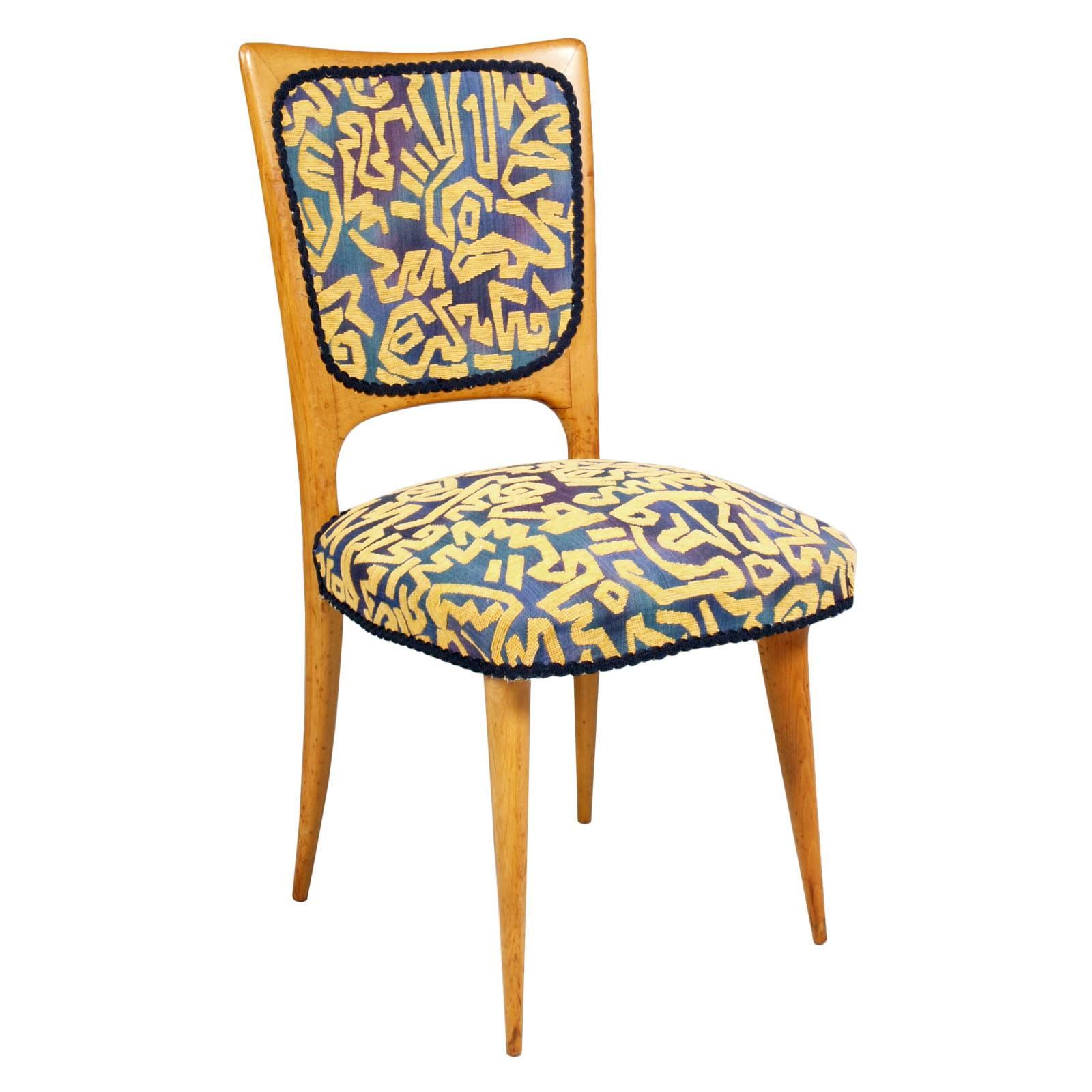  Poltroncine italiane del Mid-Century Modern, attribuite a Gio Ponti, in legno di acero rosa, laccate, restaurate, lucidate a olio e rivestite a nuovo con tessuto Wood Haring. Condizioni eccellenti

Misure cm: H. 90/45 x L. 48 x P. 48.