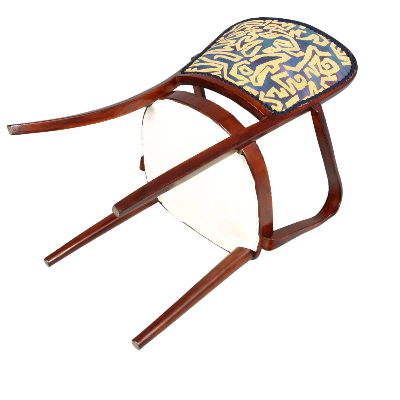 Mid-Century Modern Gio Ponti zugeschriebener Sessel, Nussbaum, restauriert, Wachsfinish (20. Jahrhundert) im Angebot