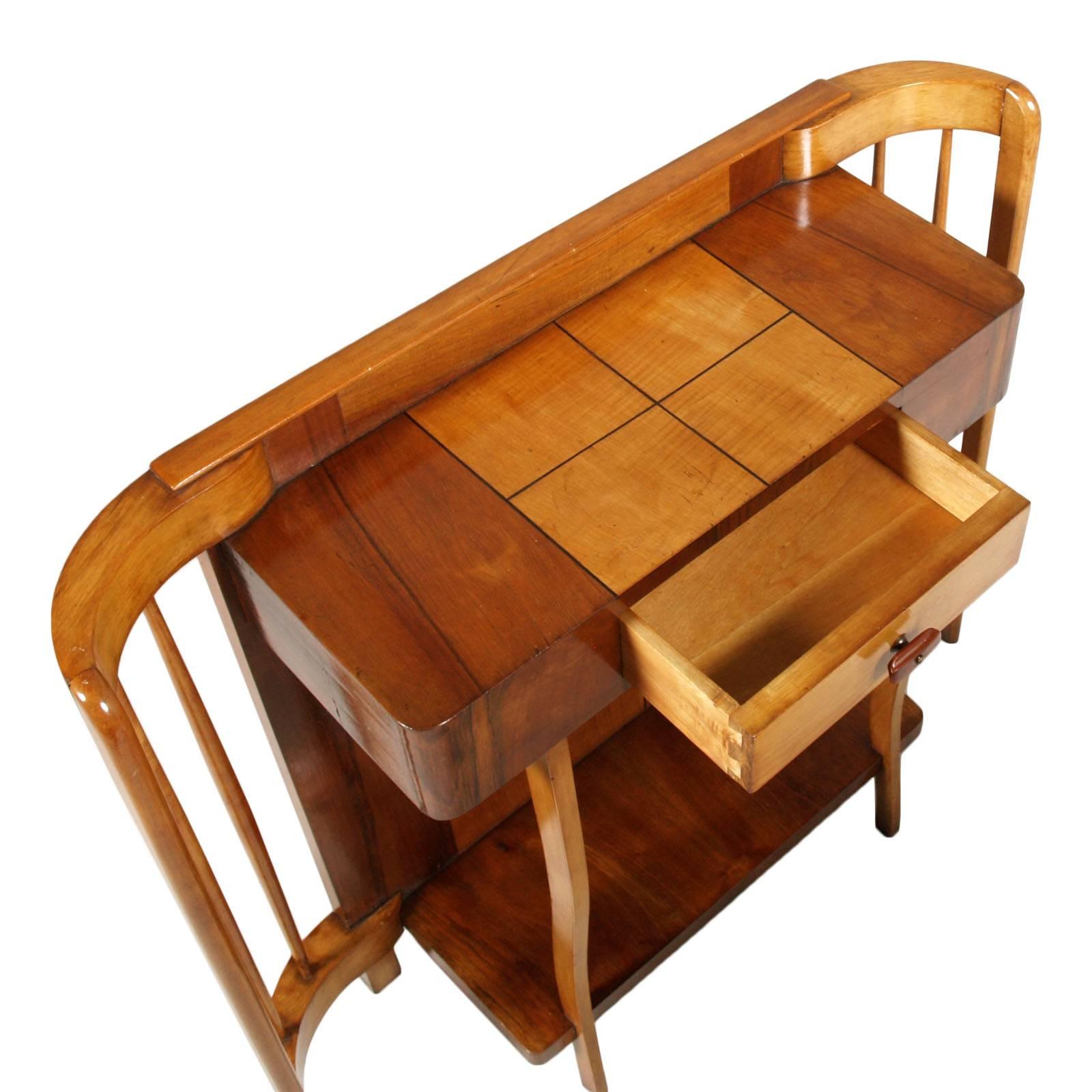 Mid-Century-Art-Déco-Konsolenspiegel, Paolo Buffa zugeschrieben, Wachs poliert im Zustand „Gut“ im Angebot in Vigonza, Padua