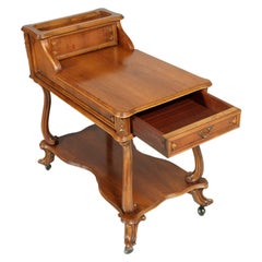 1930s Venetian Baroque Bar Cart, Carved Walnut, Fratelli Testolini attibuted