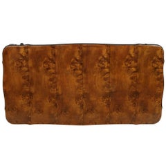 1910s Venetian Baroque Table Ebonized Hand-Carved Walnut, Top in Burl Walnut