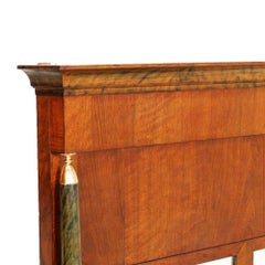 19th Century Original Empire Style Large Console Mirror in Walnut Wax Polished