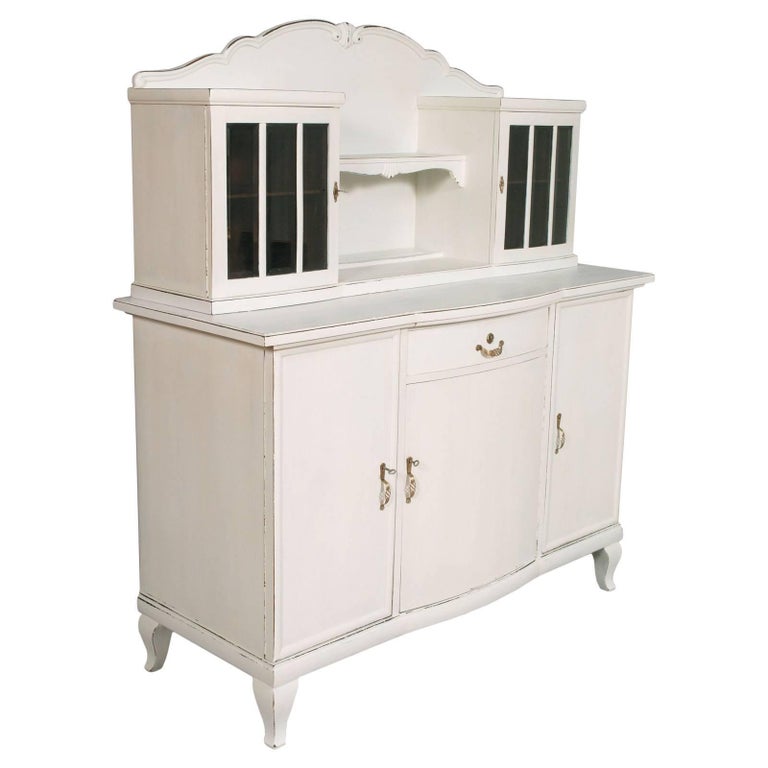 1930s Antique White Painted Dresser Drawers Credenza Art Deco