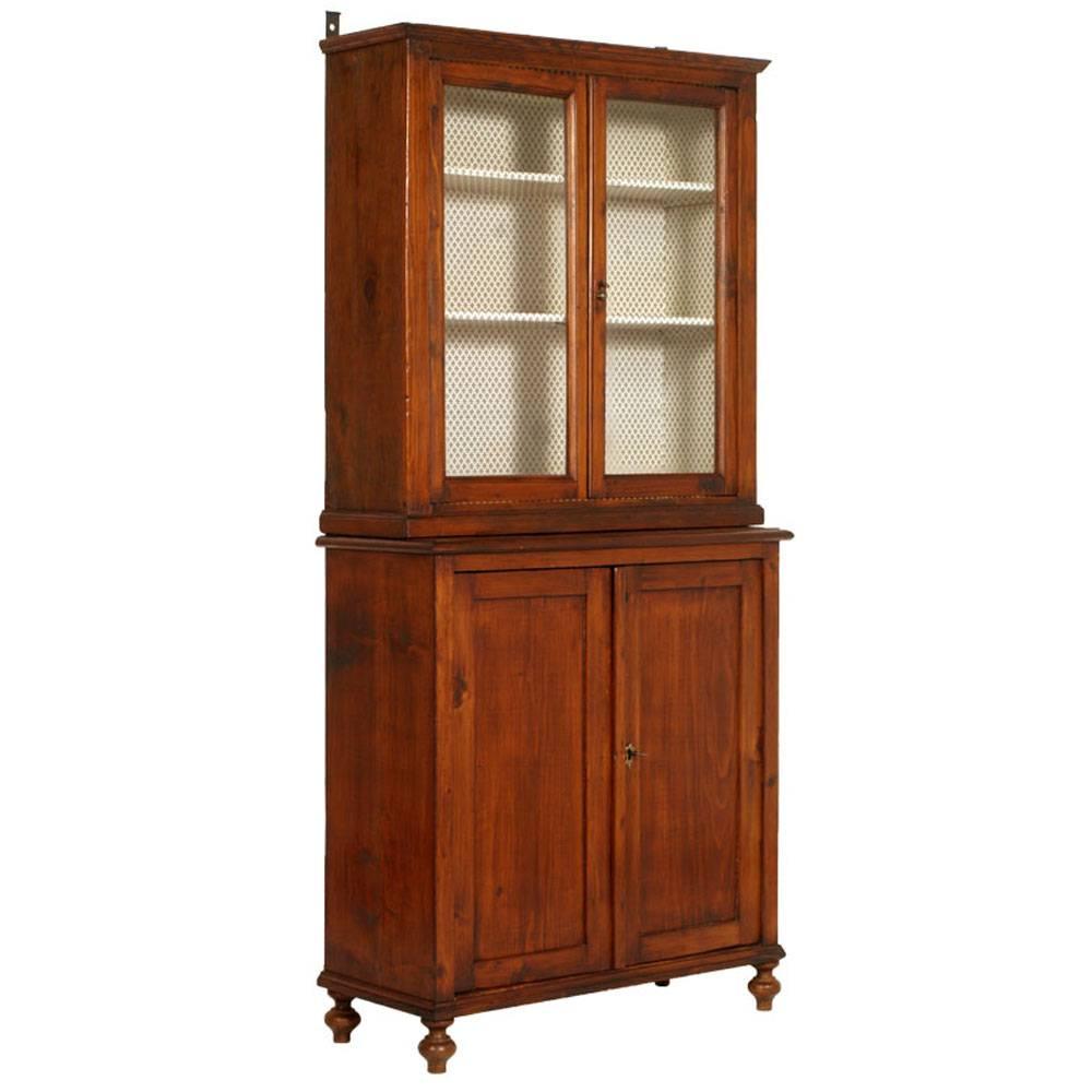 19th Century Country Sideboard Display Cabinet Solid Pine Restored Wax Polished For Sale