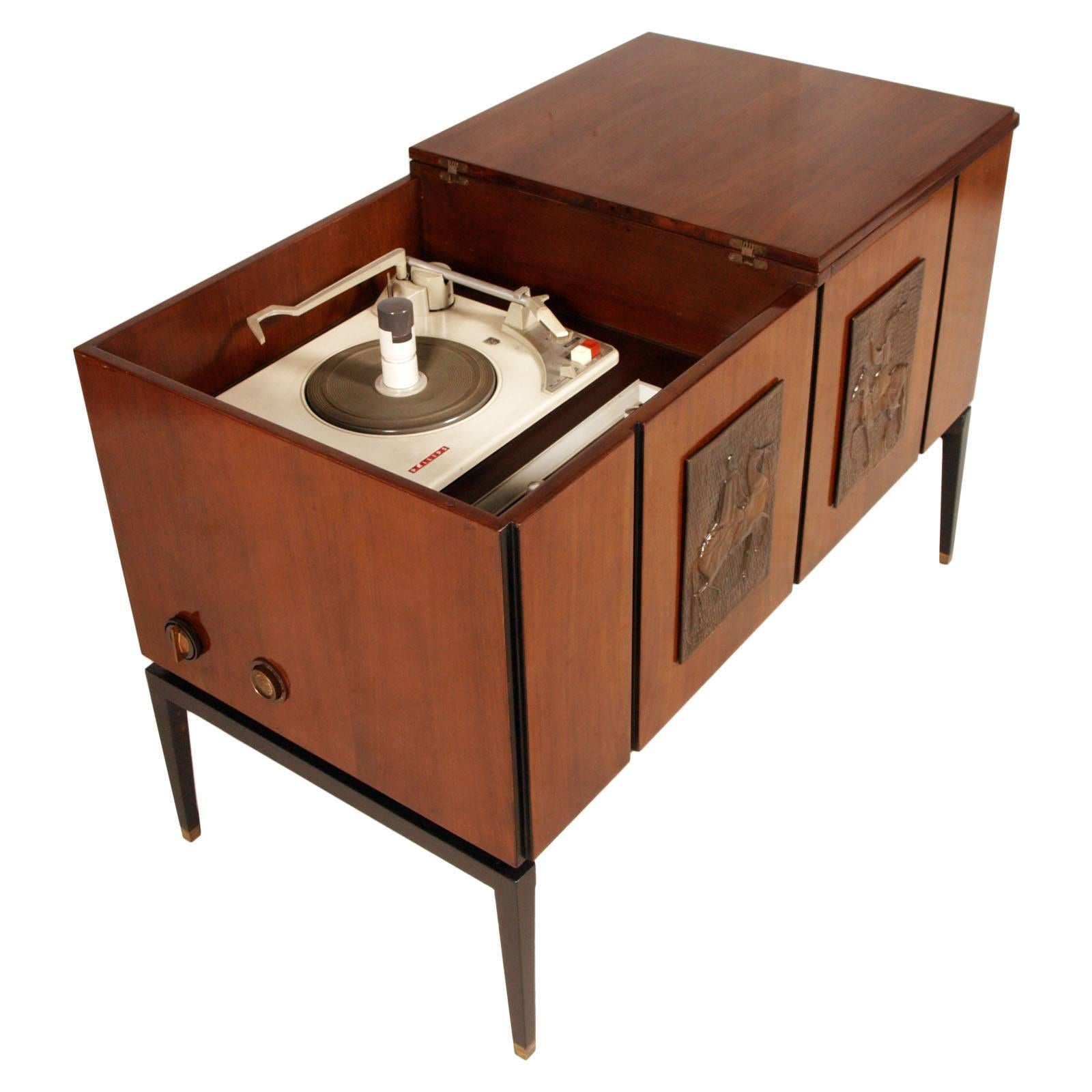 vintage record player cabinet