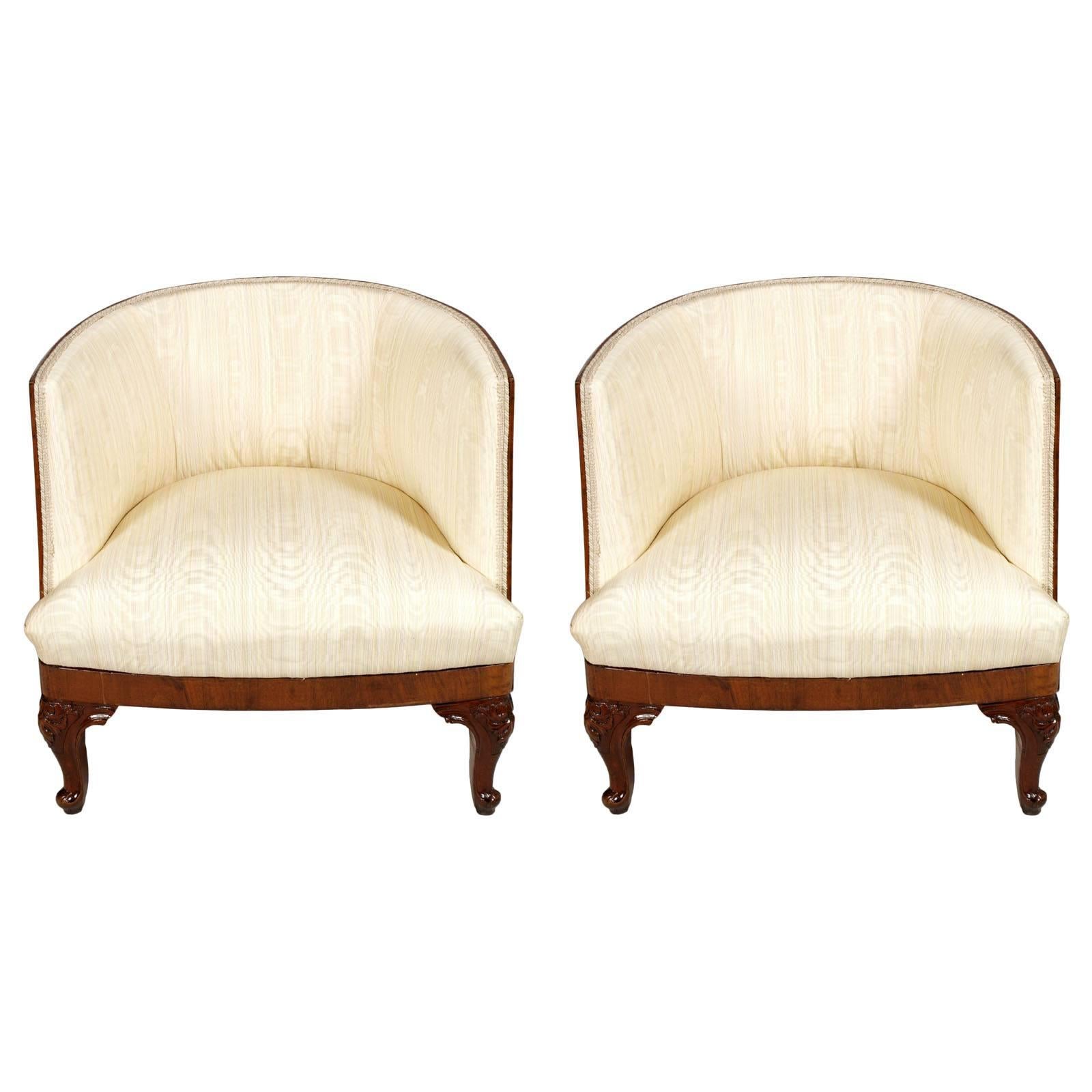 Belle Époque Venetian Lounge Chairs Testolini & Salviati zugeschrieben restauriert im Angebot