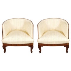 Antique Belle Époque Venetian Lounge Chairs Testolini & Salviati Attributed Restored