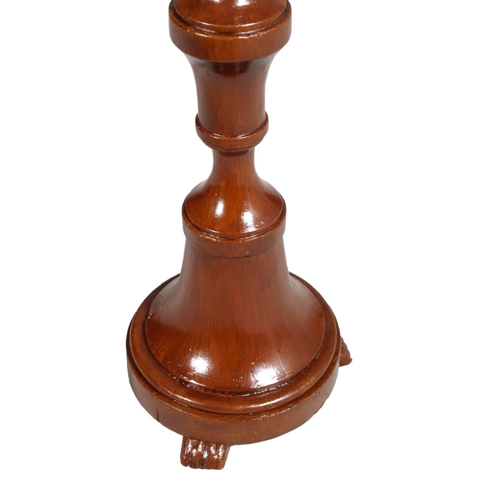 Neoclassical 19th Century Painted Walnut Candlestick For Sale