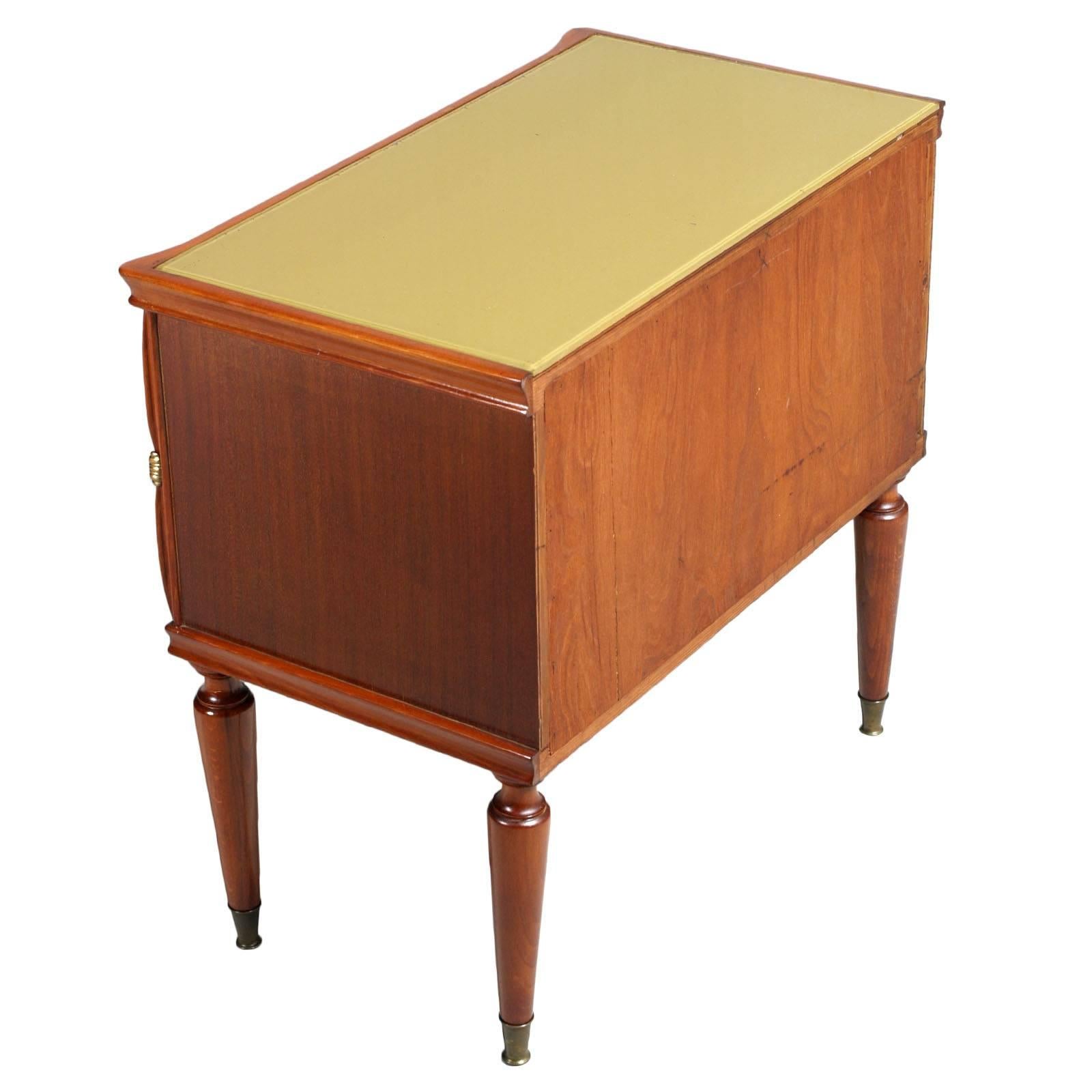 Appliqué Midcentury Nightstands from Cantù , Gio Ponti Style in Walnut and Veneer Walnut  For Sale