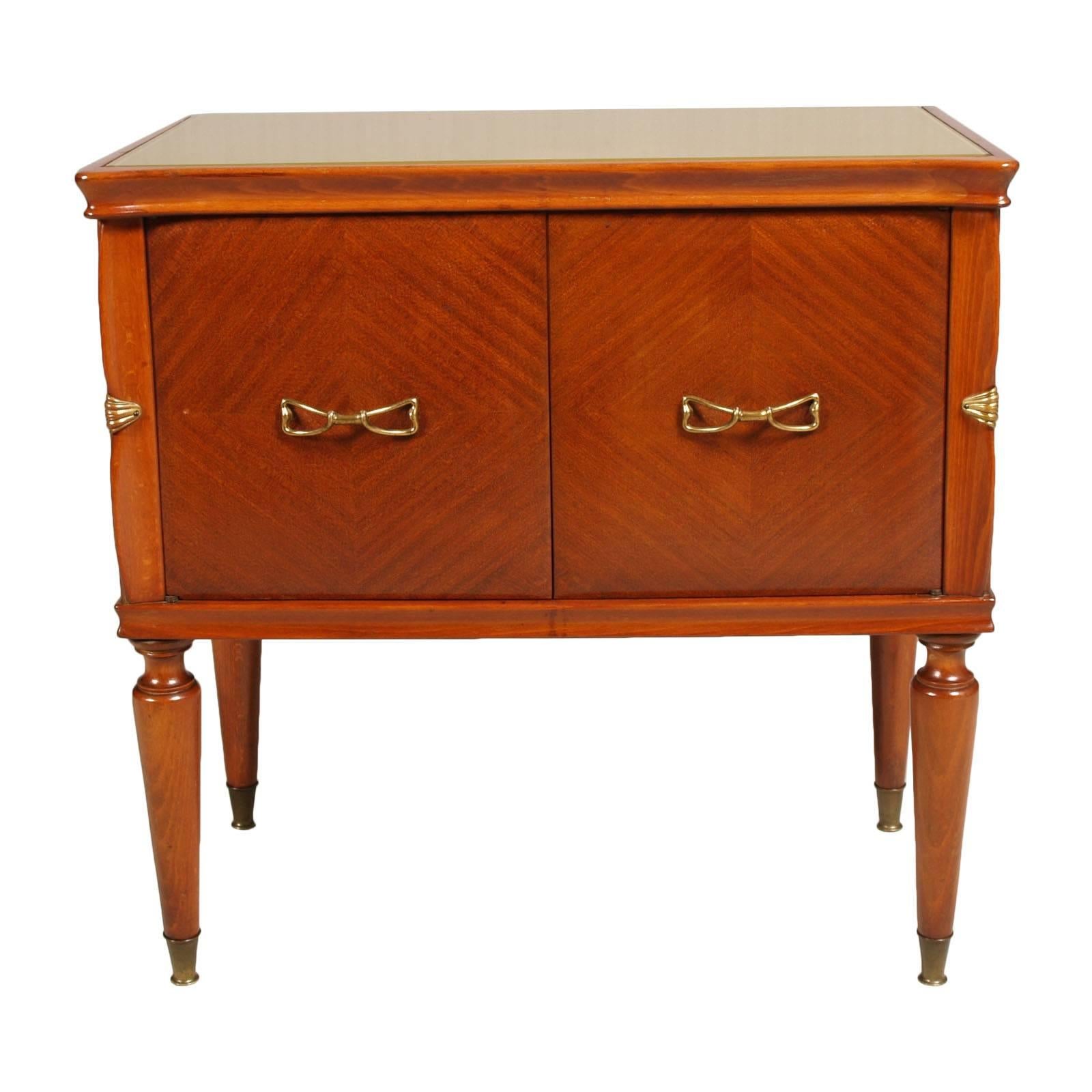 Mid-Century Modern Midcentury Nightstands from Cantù , Gio Ponti Style in Walnut and Veneer Walnut  For Sale