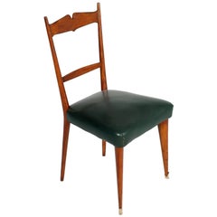 Sei sedie italiane del Medioevo Ico & Luisa Parisi Attribuite in legno di ciliegio