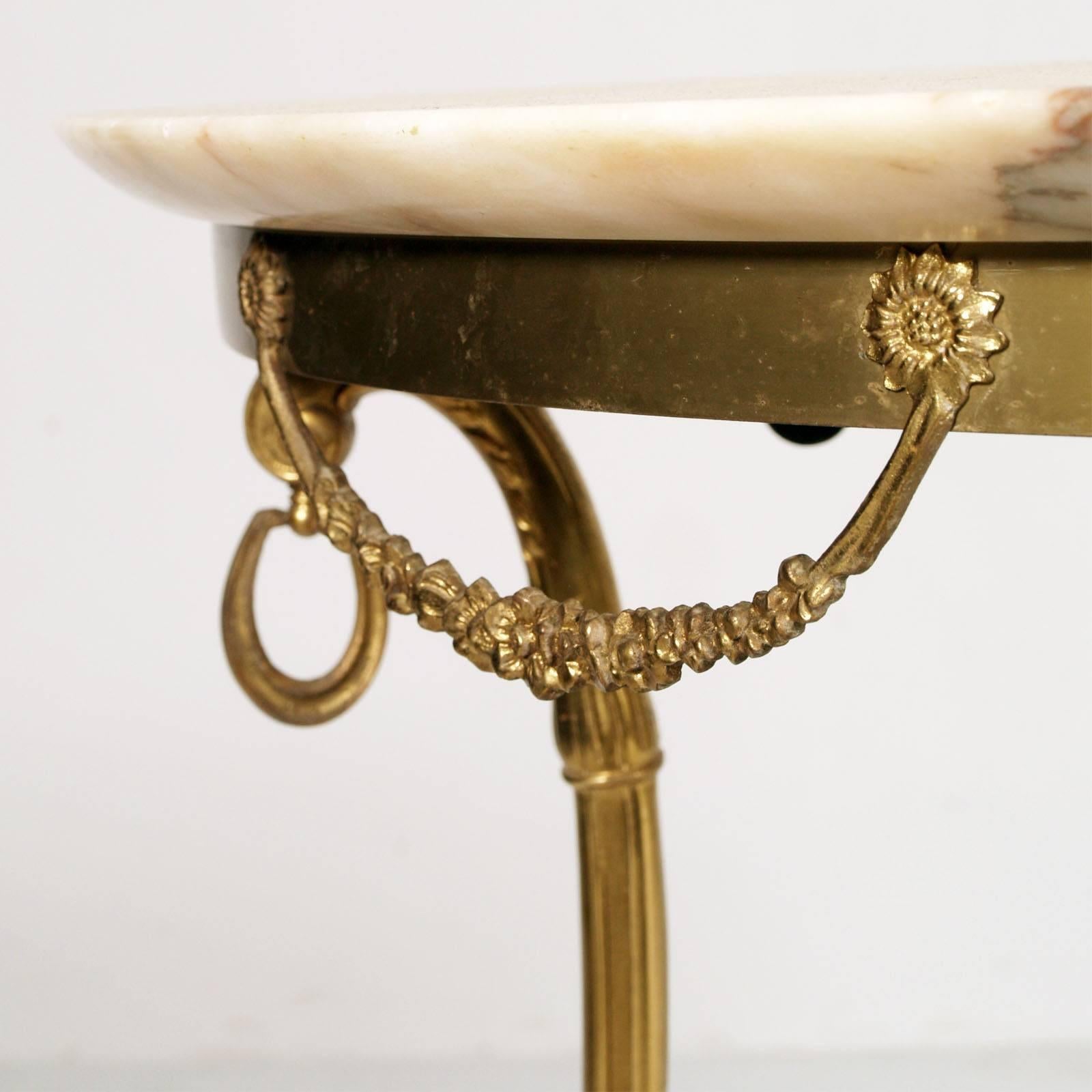 Gilt Bronze Venetian Console & Mirror, Marble Top, Vincenzo Cadorin Attributed For Sale 1