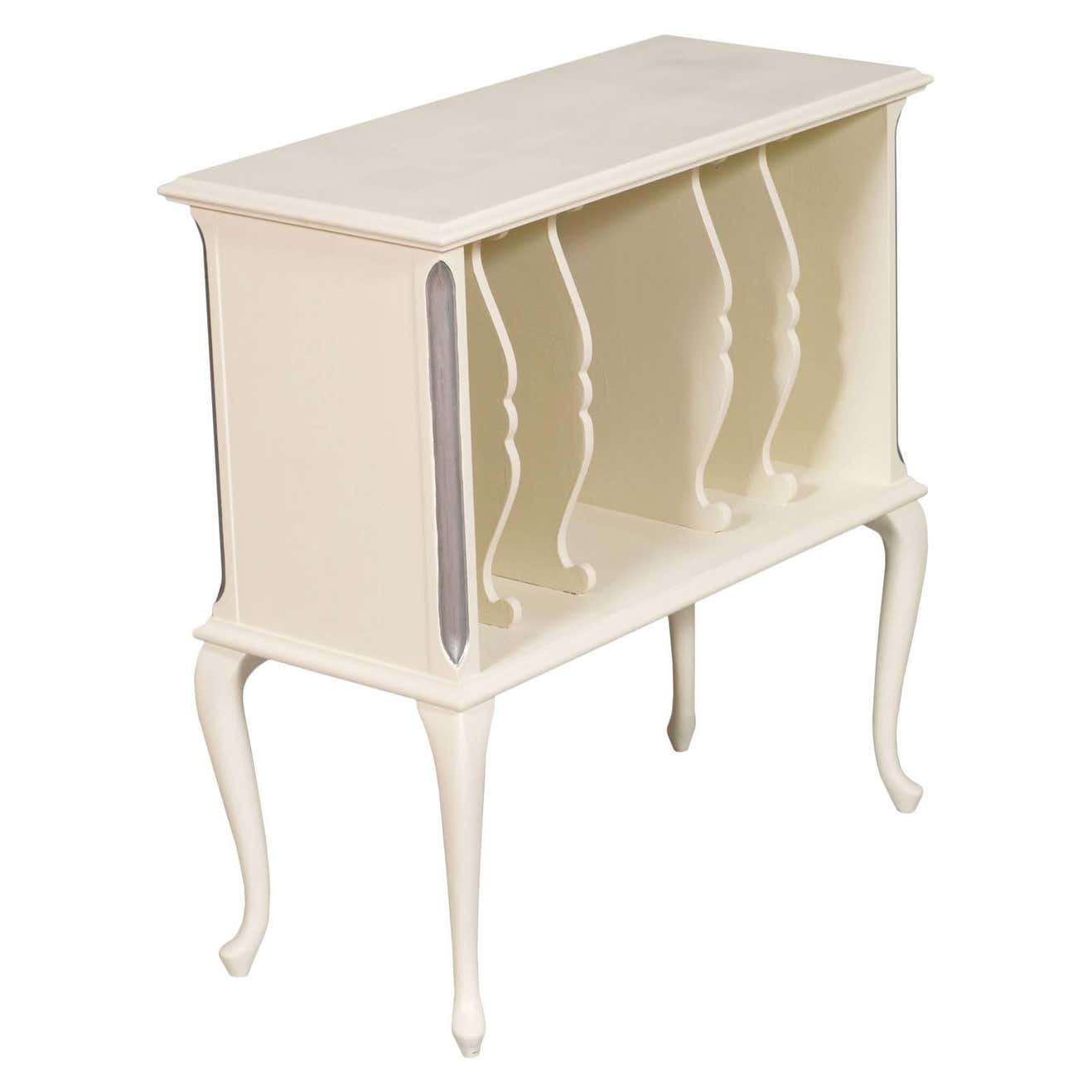 Italian Art Nouveau Painted Cabinet Magazine or Record Rack in Walnut ...