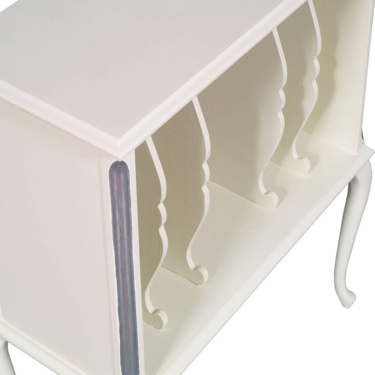 Italian Art Nouveau Painted Cabinet Magazine or Record Rack in Walnut ...