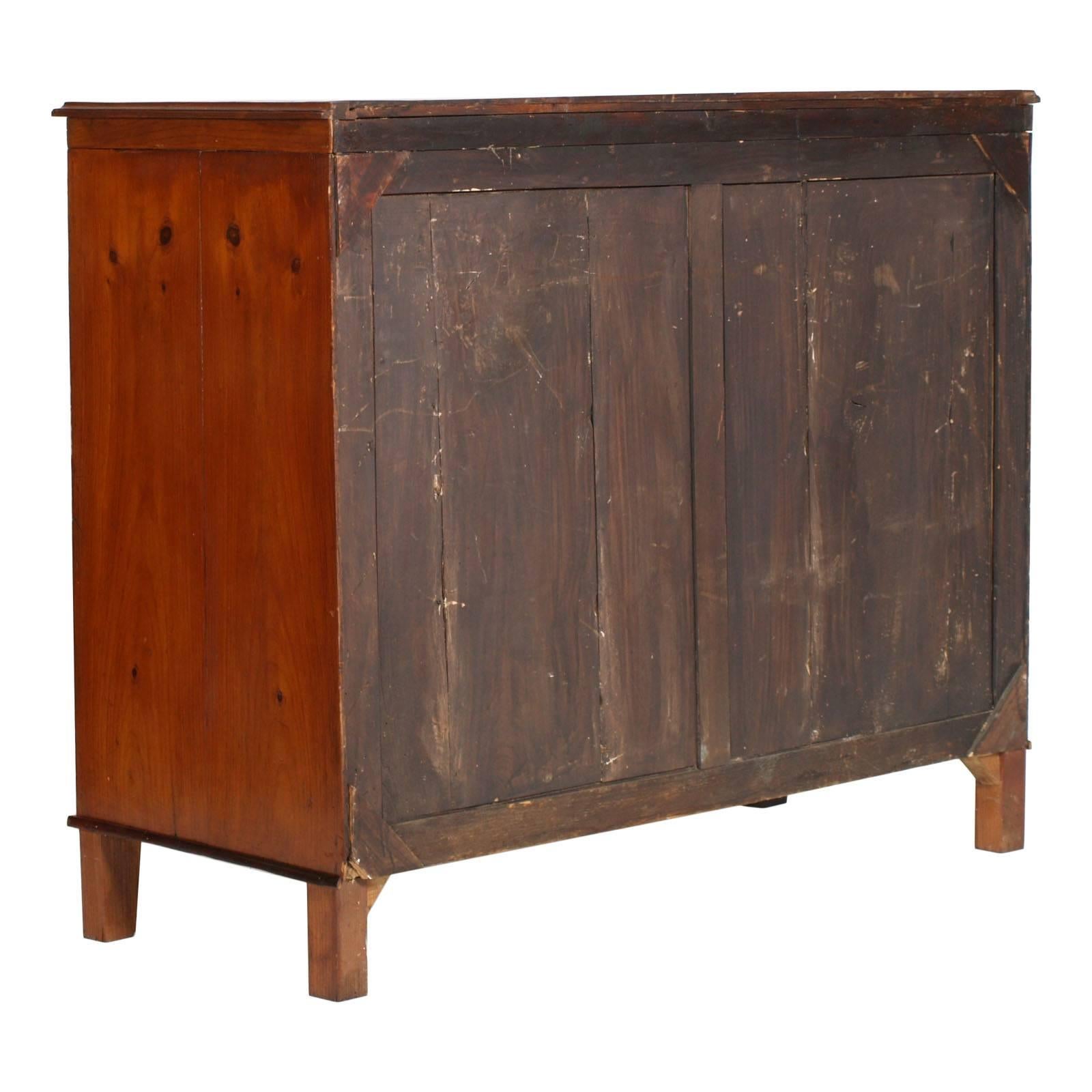 Italian Late 19th Century Italy Credenza Sideboard, Solid Walnut , Wax Polished For Sale