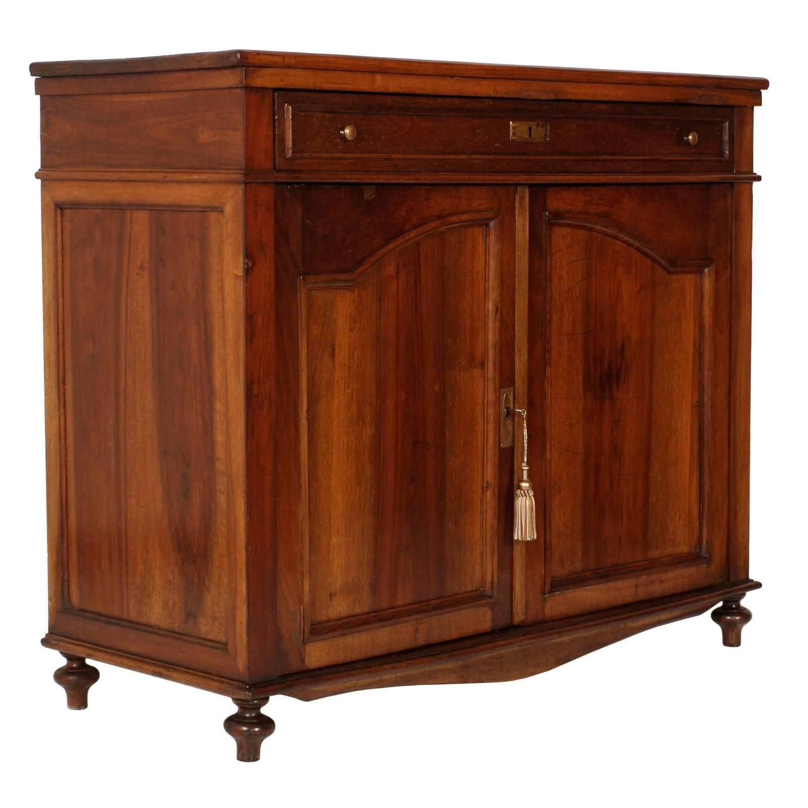 19th Century French Provencal Credenza Sideboard with Drawer in Solid