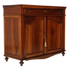 19th Century French Provencal Credenza Sideboard with Drawer in Solid Walnut