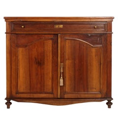 19th Century French Provencal Credenza Sideboard with Drawer in Solid Walnut