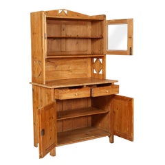 Early 20th Century Country Art Decò Tyrolean Sideboard Credenza, display cabinet